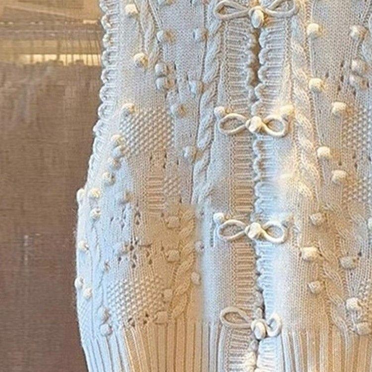 Women's New Chinese Style Guofeng Knitted Sweater Vest Versatile Forest-Style Knitted Vest for Winter Inner Wear