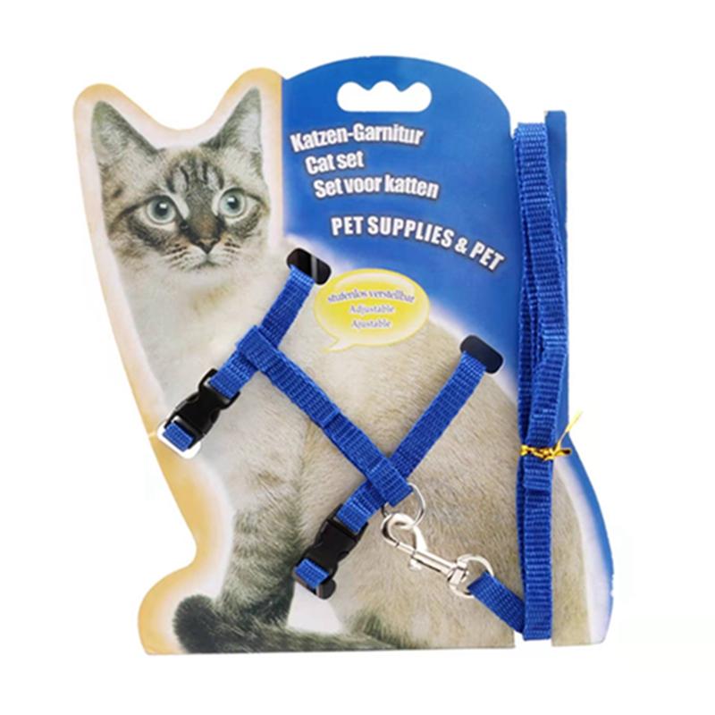 Adjustable Nylon Pet Traction Cat and Dog Collar, Cat Rope, Pet Chest Strap