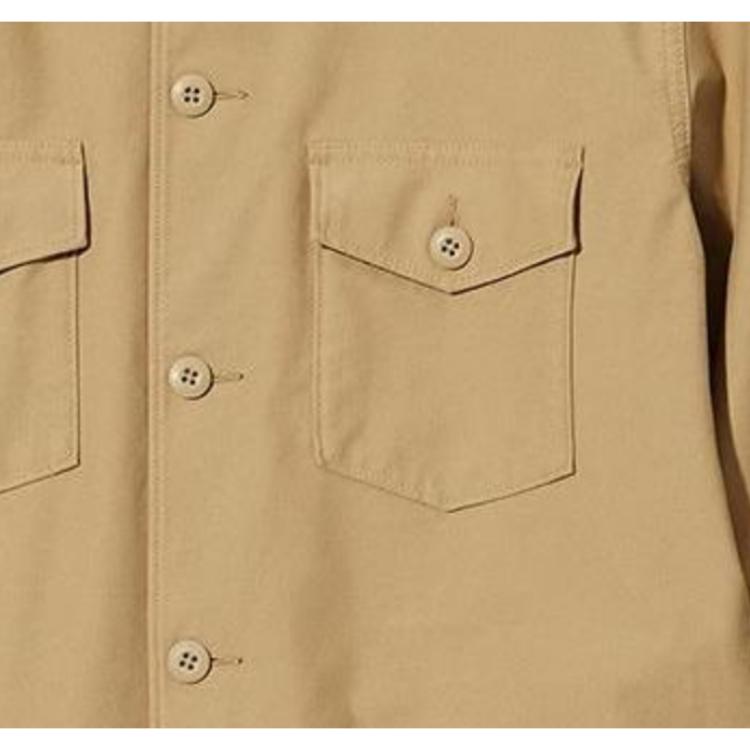UNIQLO Solid Color Single-Breasted Pocket Shirt Jacket Unisex Jackets Camel 455093-34