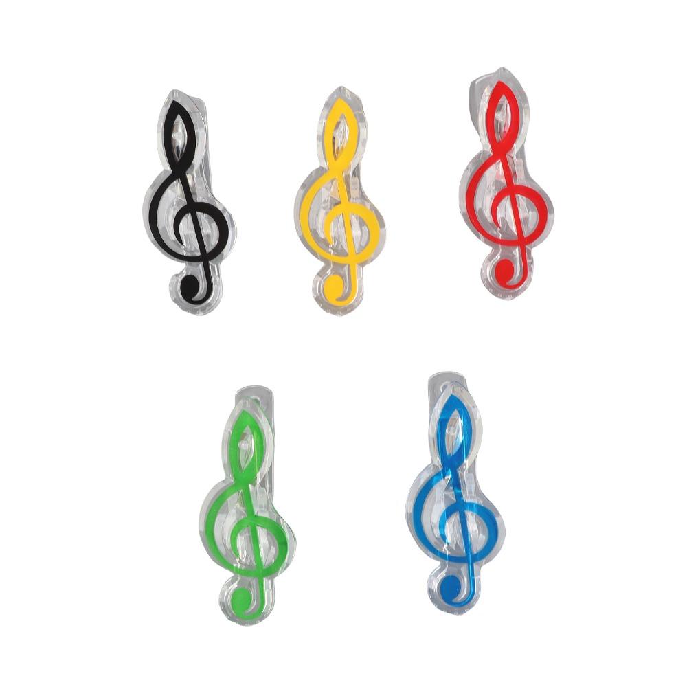 5PCS Mixed Color Piano Book Clips ABS Treble Clef Clips Music Page Clips For Sheet Music Reading