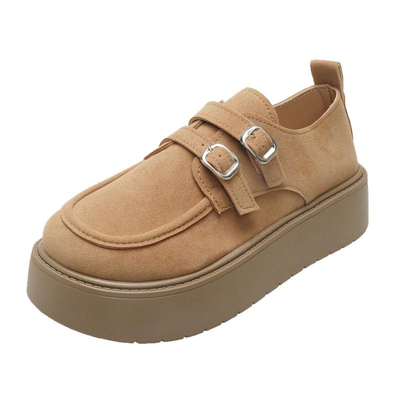 Retro Platform Women's New Spring One-pedal Single Shoes with Skirts Student Shoes