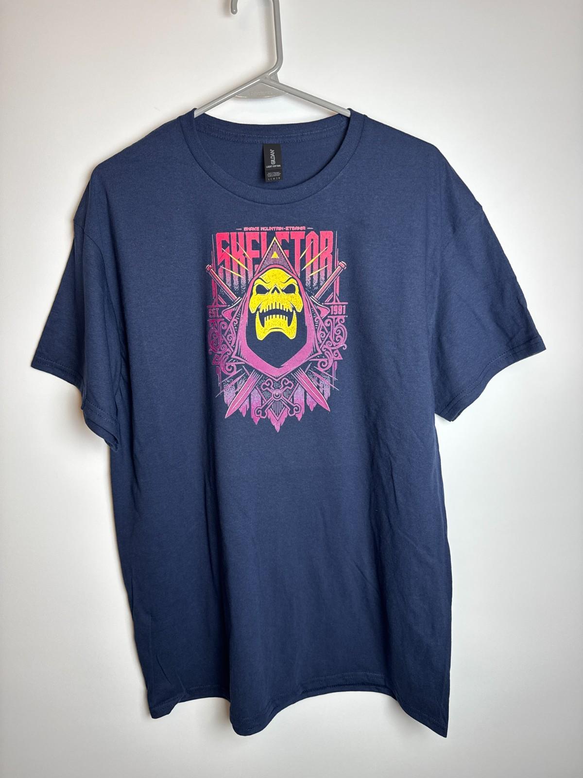 Skeletor Masters of the Universe Skull Graphic T-Shirt Size L Navy Blue S разноцветный