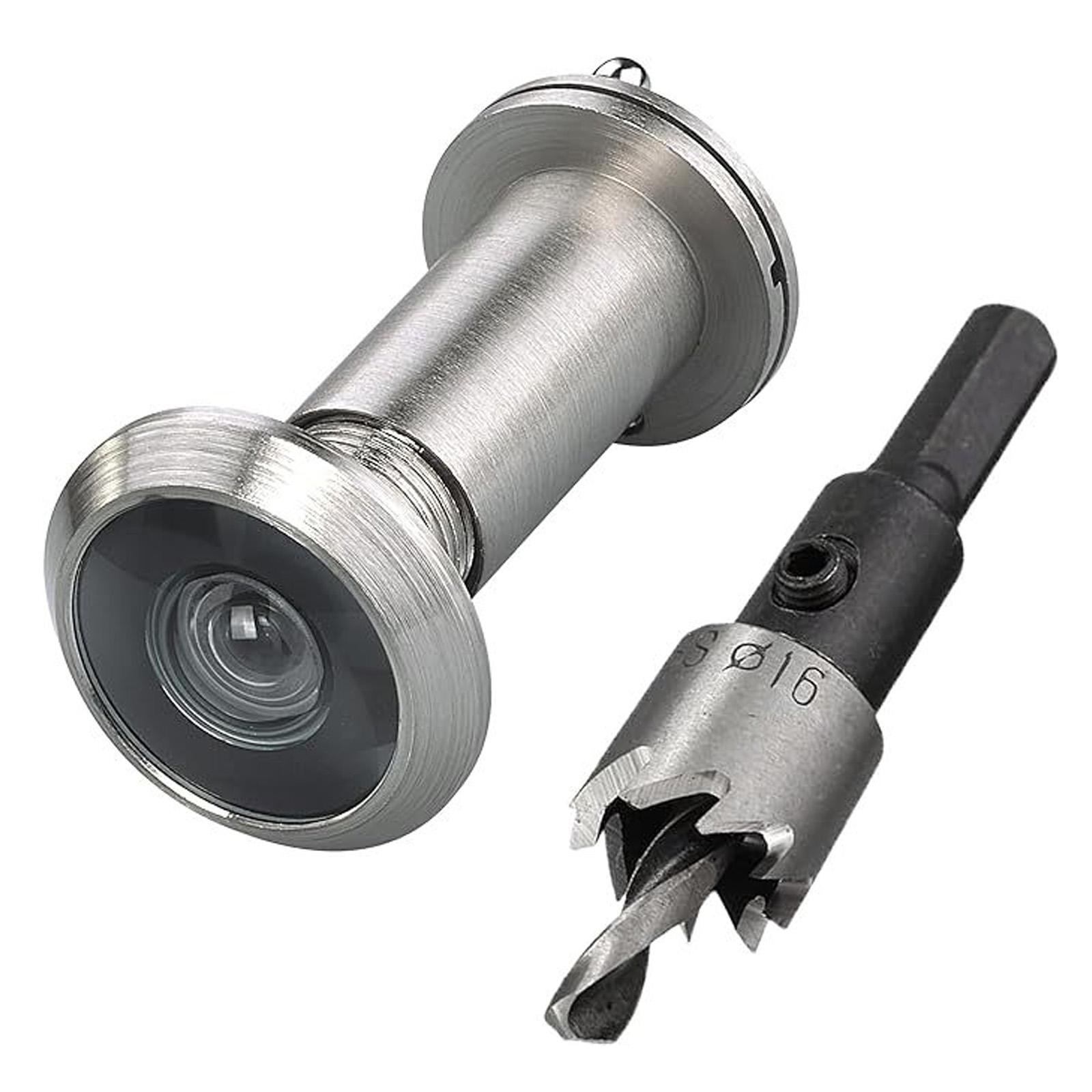 

Дверной глазок Приватный экран Супер широкоугольный объектив Матовый Прочная сталь для входной двери толщиной 35-60 мм Ежедневное использование серебряный