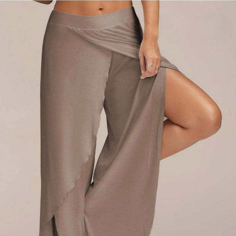 Pantalones de yoga holgados e informales de pierna ancha para mujer