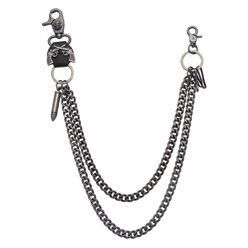 

Hip-Hop Street Punk Alloy Chains Leather Sheath Versatile Pants Chain Jean Accessory чорний