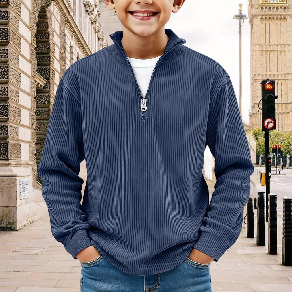 Kids Sweatshirt Boys Long Sleeve Shirts Soild Casual Pullover Shirt Outdoor Fall Clothes For Teen Boy