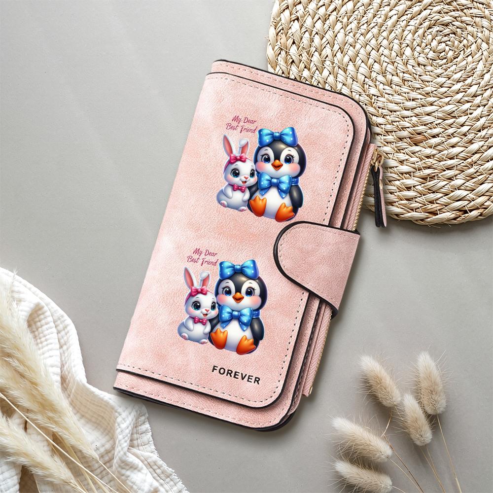 Cute Cartoon Printed Long Wallet PU Leather Multi Card Holder Fashion Women Casual Purse