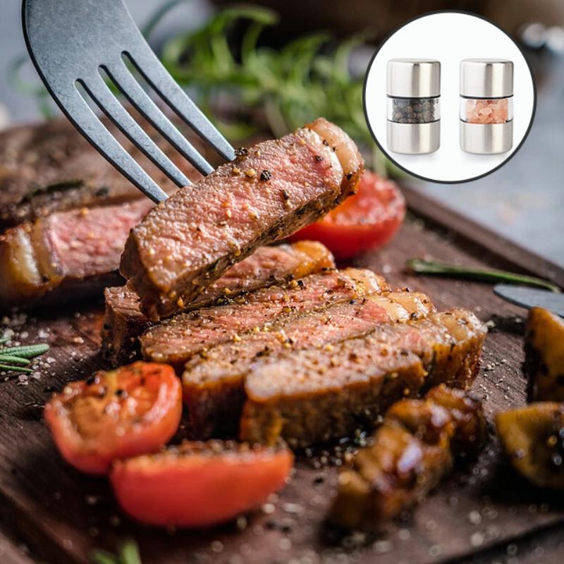 Stainless Steel Portable Mini Grinder Hand Salt and Pepper Grinder for Herbs Pepper Spices Rose Salt Kitchen Grinding Gadget