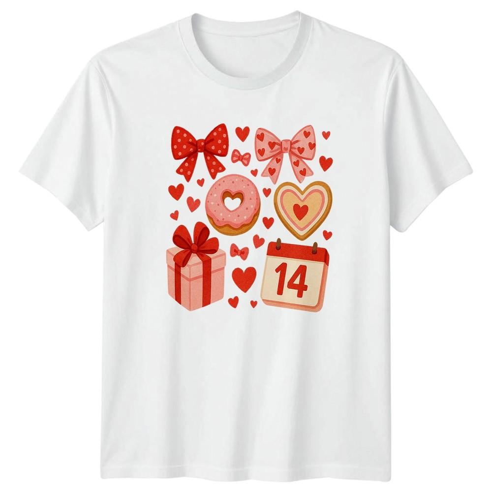 Valentines Day Dessert Hearts Calendar Unisexs TShirt Valentines Day S