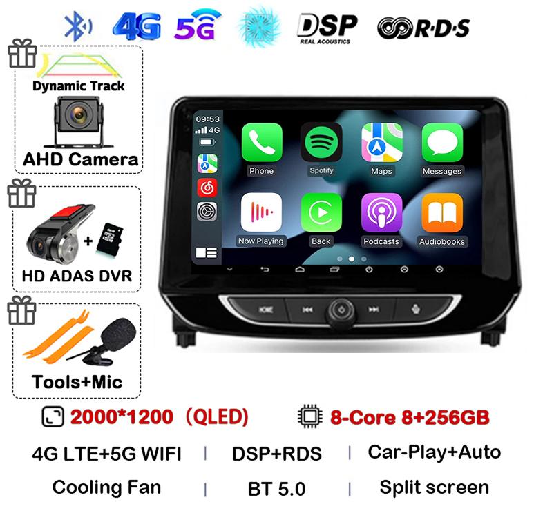 Android 14 Carplay Auto 4G+WIFI Car Radio For Chevrolet Tracker 4 2019 2020 2021 2022 Multimedia Stereo Video Player GPS Audio