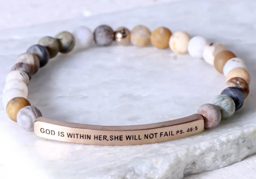 6Mm steel ball obsidian powder chalcedony stainless steel elbow lettering aquamarine bracelet
