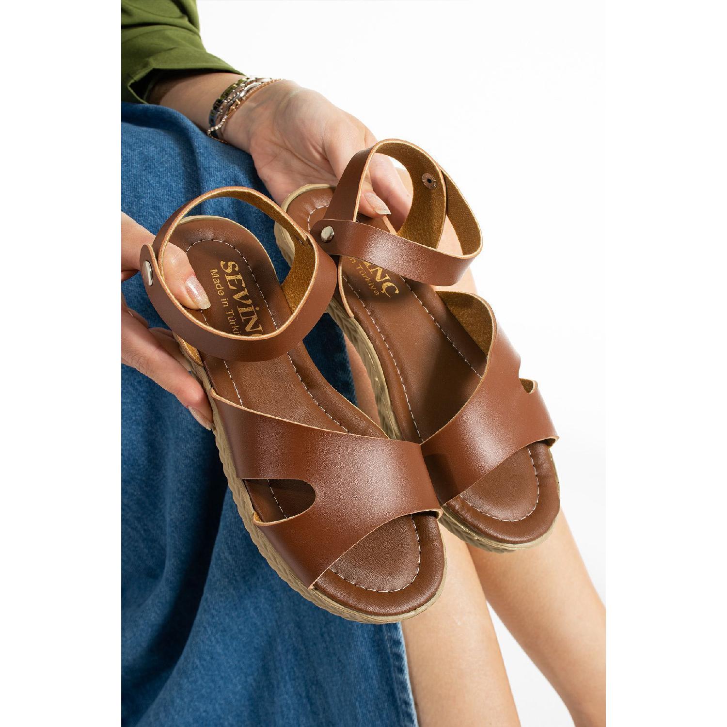 

Summer Sandals - Y Cross -female Summer Sandals - Daily Sandals 36 антична бронзова кольору
