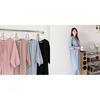 Shop   Women RAglAn Round Neck WAist AdjustAble Shirring 3 4 Sleeve Long Dress A