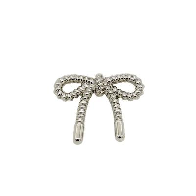 10Pcs Creative Bowknot Buttons Beautiful Gold/Silver Color Metal Bowknot Shank Buttons Blouse Skirt Buttons