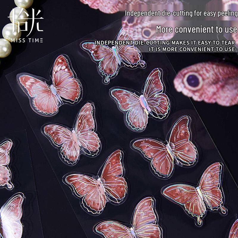 Dream Butterfly Whispers: Gold Foil 3D Butterfly Stickers for Journals & Collages - 6 Styles