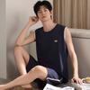 Soft and comfortable summer men's pajamas men's pure cotton can be worn outside loungewear vest sleeveless 1011 new summer
