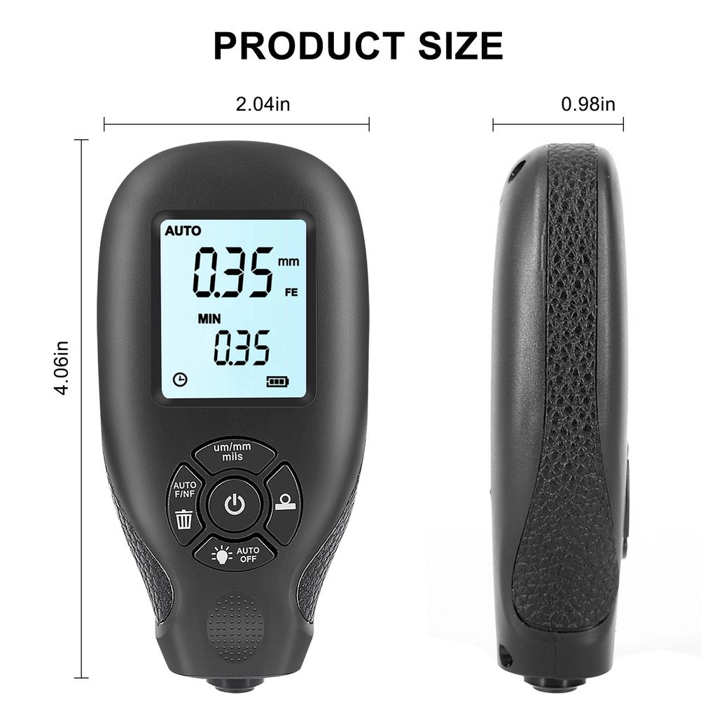 0-2000UM Thickness Gauge High Precise LCD Digital Automobile Film Thickness Meter Car Paint Coating