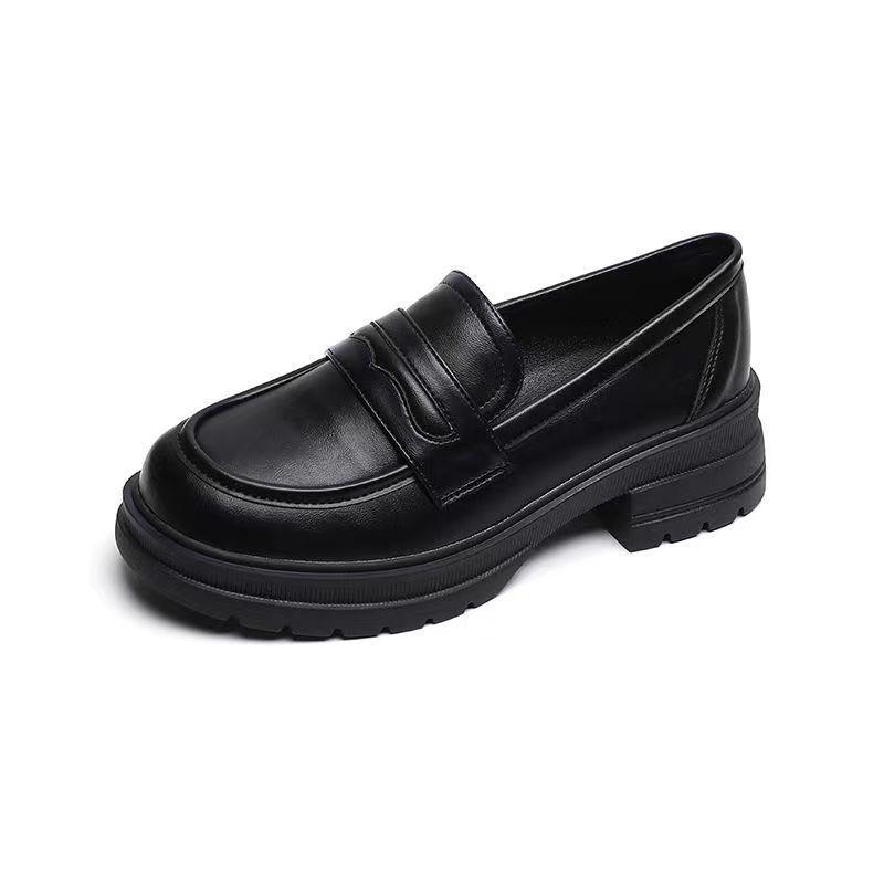 Women's British-Style Thick Sole Loafers, 2025 Trending, Genuine Soft Leather, Versatile & Comfortable.