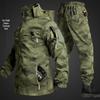 Men's Breathable Camouflage Suit Set: Durable Workwear and Tactical Jacket for Spring and Autumn.