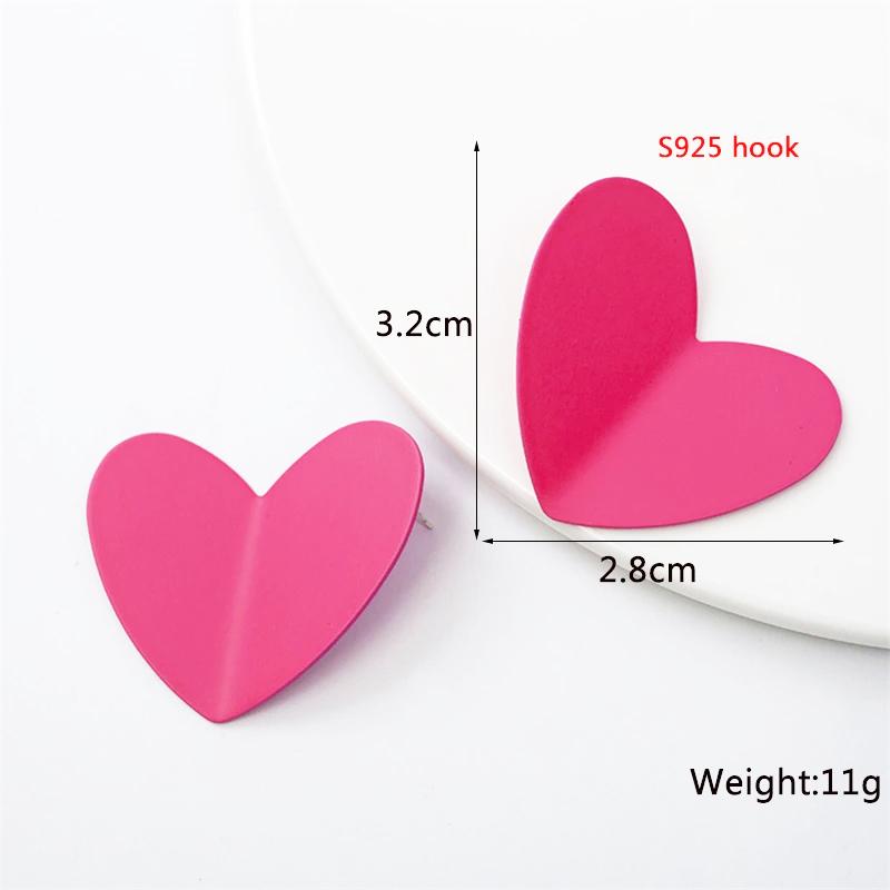 2024 New Rose Red Flower Hanging Earrings for Women Love Heart Blooming Florals Cute Lovely Female Ear Zircon Brincos New