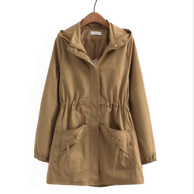 Spring and Autumn Windbreaker Jacket Spring Plus Size Slimming and Age-reducing Hooded Western Style Top