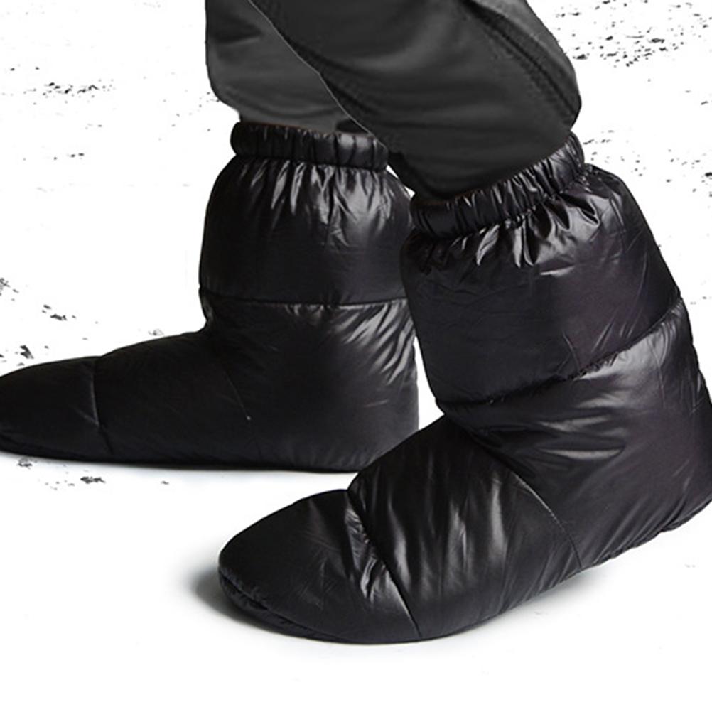 Winter Down High Top Socks Waterproof Duck Down Booties Drawstring Closure Down Filled Foot Cover