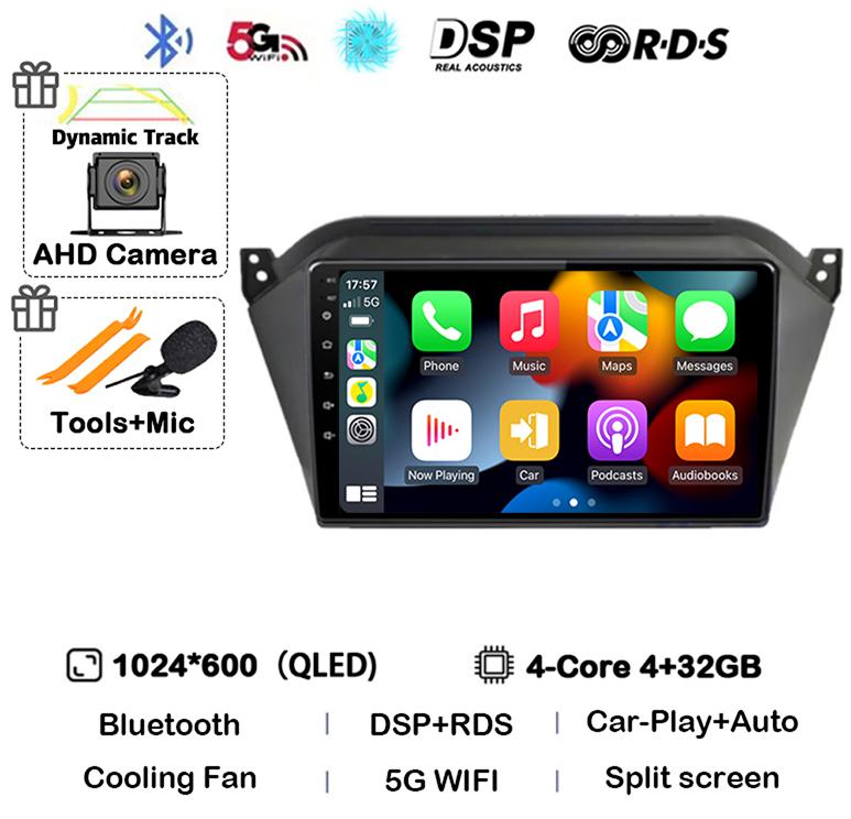 Android 14 Wireless Carplay Auto WIFI+4G For JAC S2 t40 2015 2016 2017 2018 Car Radio Video Player GPS Multimedia Stereo Audio