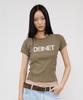 DEINET Pigment Logo T-Shirt In Khaki