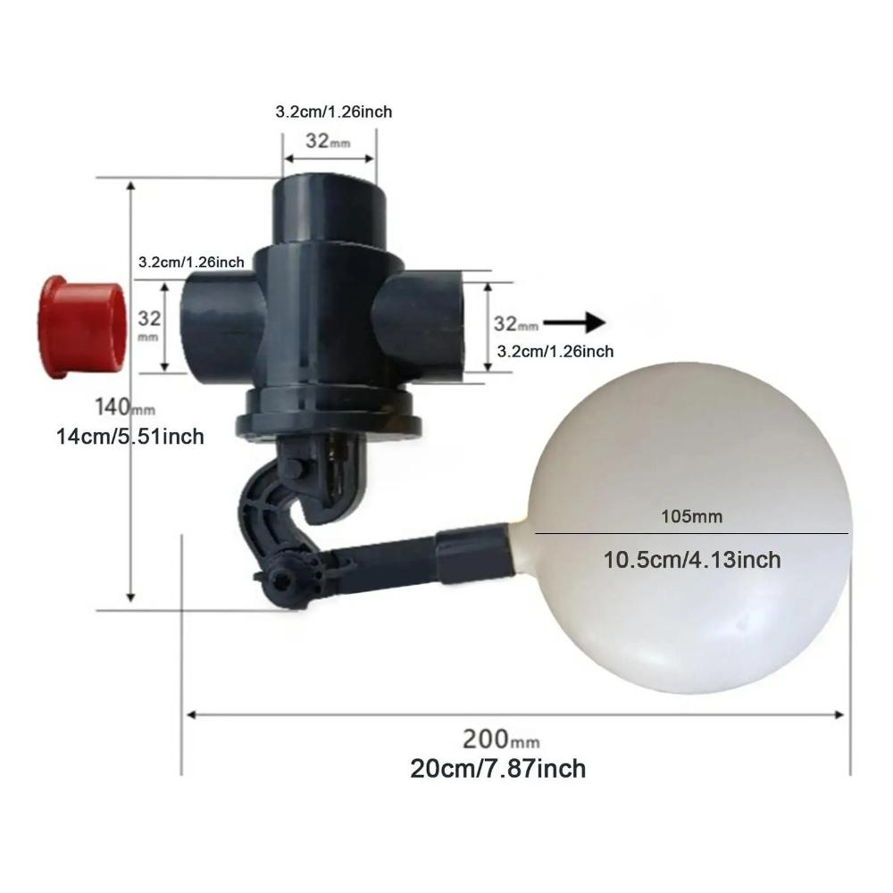 Float Valve for Water Tank Automatic Shut Off Supply Fish Tank Water ABS Material Control Adjustable Water Level for Pool Pond