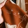 New Fashion Brand Cute Cat Ladies' Jacquard Pashmina Cashmere Scarf Winter Thick Warmth Shawl Coldproof Windproof Blanket Scarf
