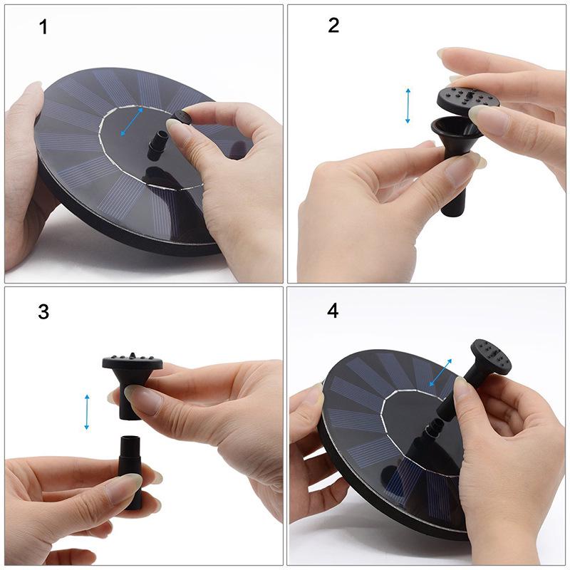 Round Floating Solar-Powered Mini Fountain for Gardening and Landscaping