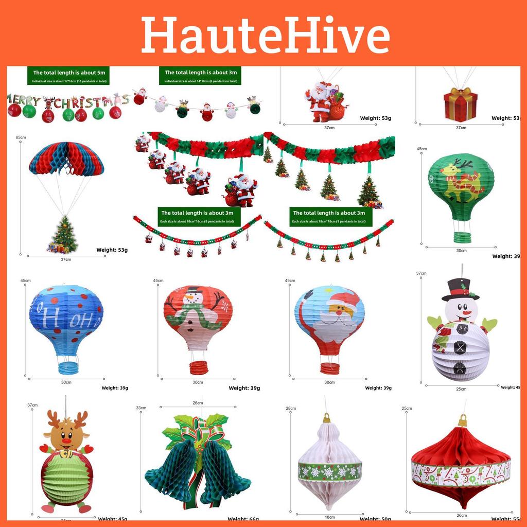 Flags And Christmas Ornaments With Parachute And Hot Air Balloon Exterior Design