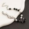 Black White Beaded Bracelets for Women Sweet Aesthetic Charm Bracelets Jewelry