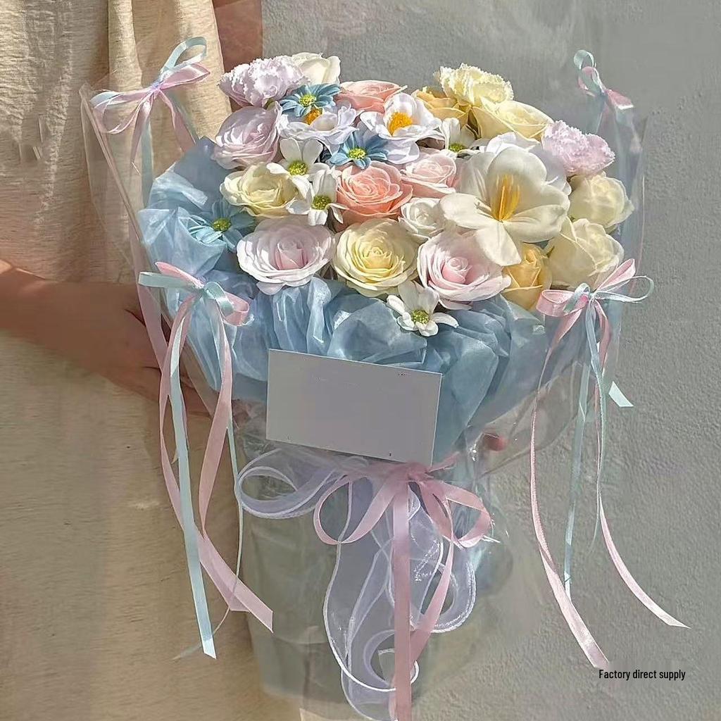 Dopamine Eternal Rose Soap Bouquet - Perfect Gift for Girlfriend or Bestie on Birthday, Valentine's Day, Qixi