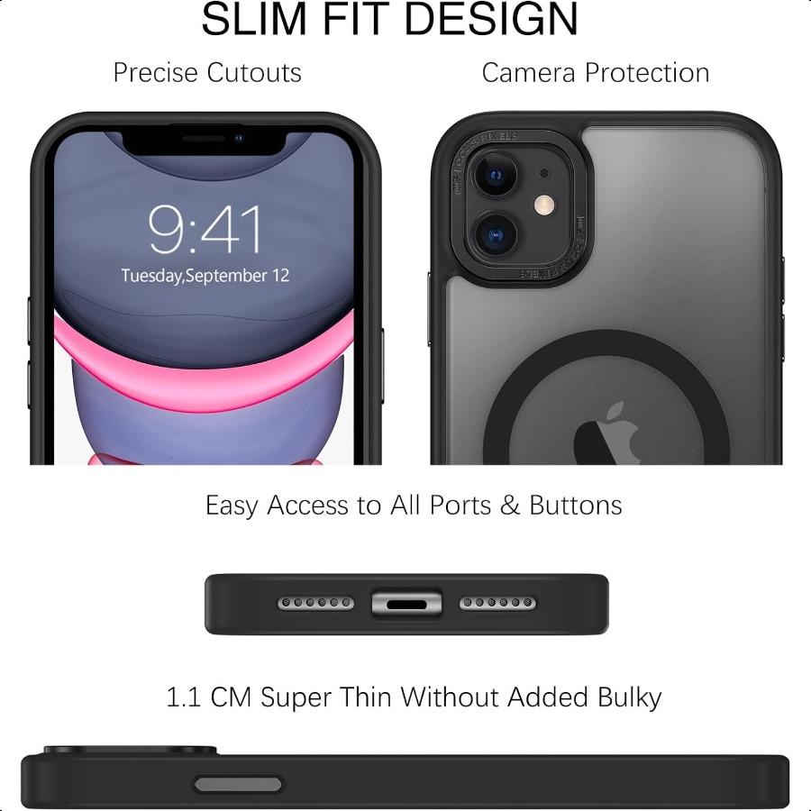 

BENTOBEN для iPhone 11 Чехол для телефона Чехол для телефона для iPhone 11 Магнитный чехол [Совместим с Mag Safe] Полупрозрачный Матовый Тонкий Шок United States