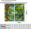 Animals Window Curtain Cartoon Jungle Forest Elephant Lion Print Curta For Kids Boys Girls Nursery Baby Bedroom Playroom Home