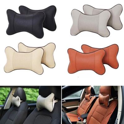 Comfortable Leather Safety Bone Restraint Head Neck Rest Pillow Car Seat Headrest Cushion Pad