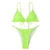Women's Two Piece Bikini Set Triangle Top with Adjustable Straps and Low Rise Bottoms for Beach Swimwear Summer Poolside