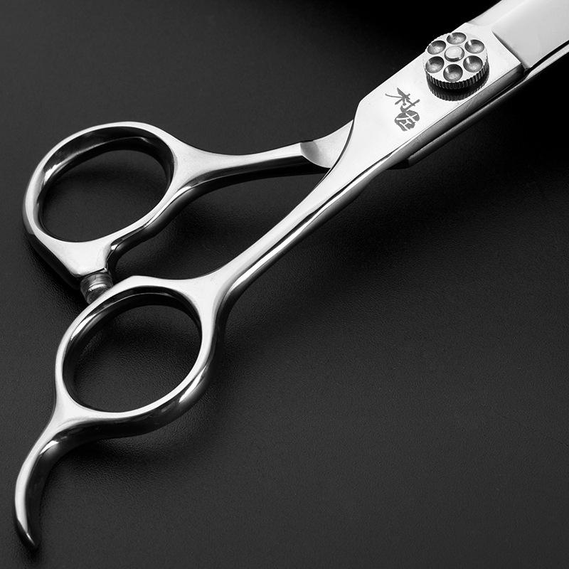 Coupe à main levée 7 pouces, Ciseaux de coiffure, Coupe droite à grande incision, Coiffeur complet, Ciseaux de coiffure à main levée