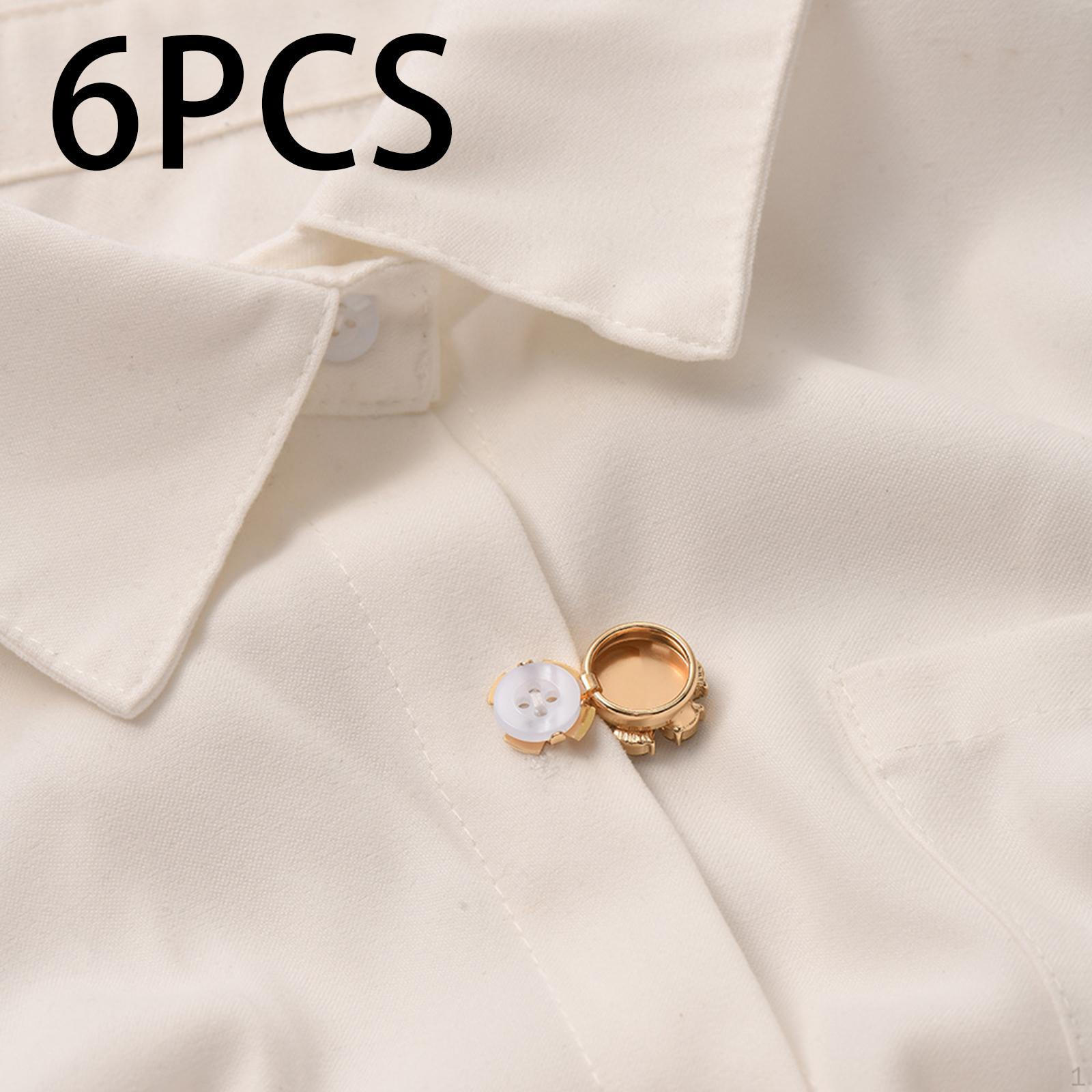 

6 шт. Запонки со стразами, накладки на пуговицы, съемные зажимы для рубашек, ювелирные аксессуары золотистый