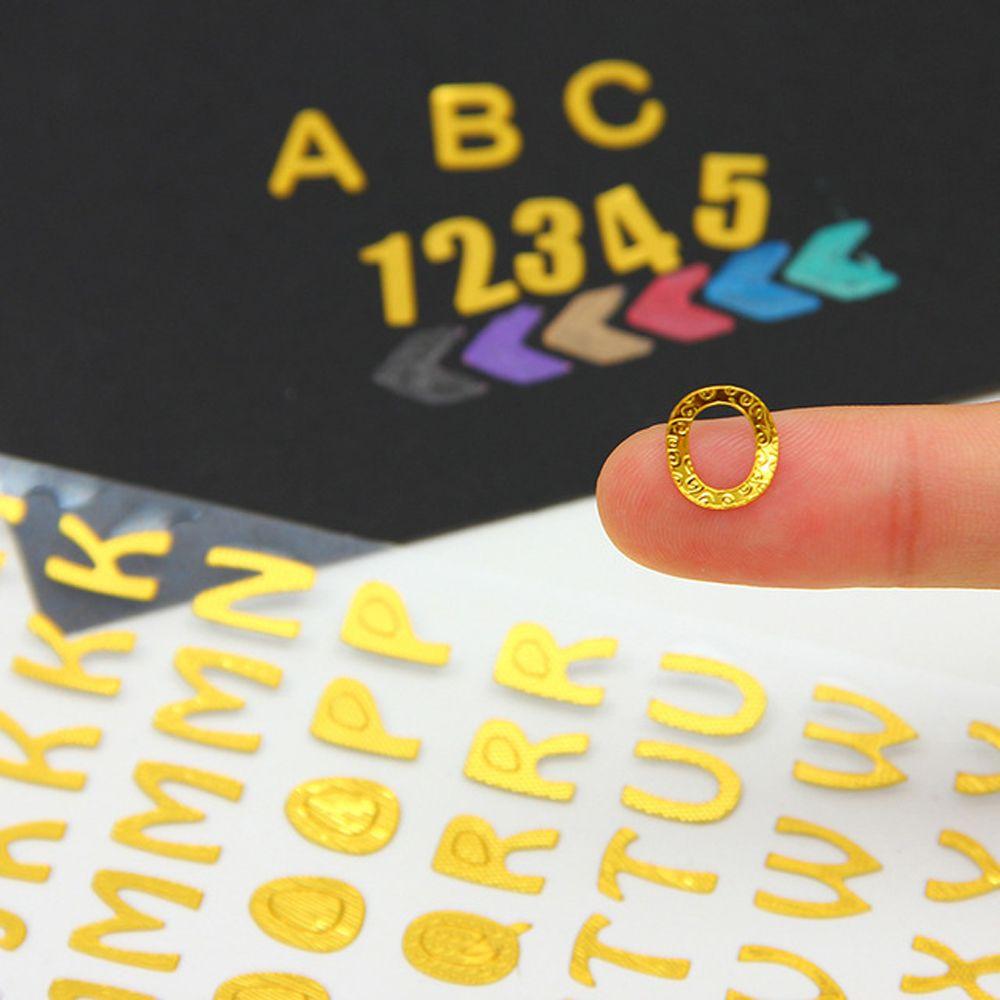 Planner Bronzing Letters Numbers Alphabet Stationery Sticker Numbers Label Sticker School Supplies