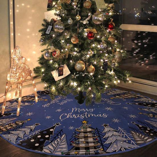 Yousheng Christmas Tree Skirt Soldier Xmas Tree Pattern Decorative Tree Cover Cozy Tree Skirt Christmas Festival Accessory