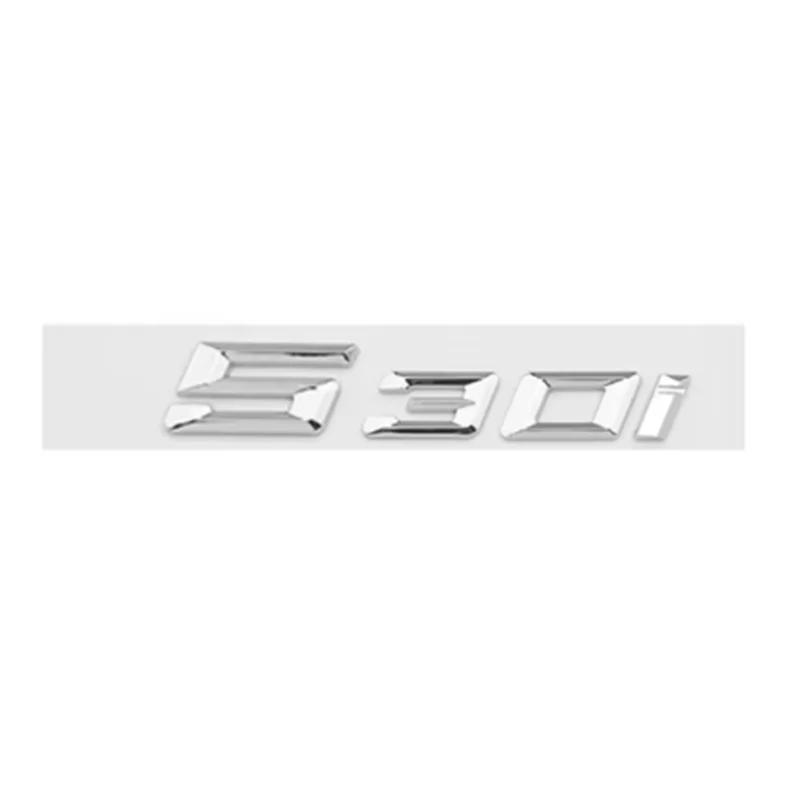 New Glossy Black Chrome Silver 3D Letters Numbers 520i 525i 530i Emblem for Car Trunk Sticker
