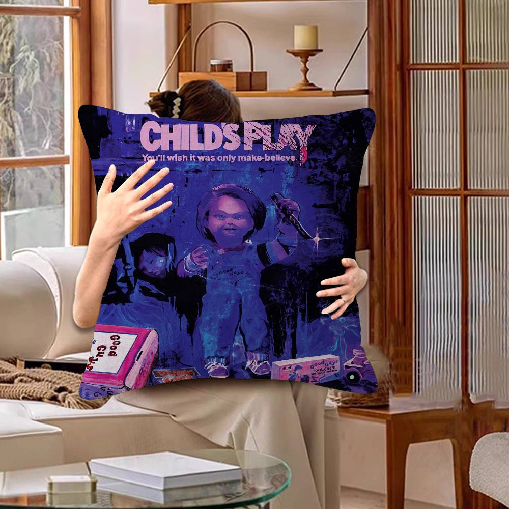 Classic Chucky Horror Movie Personalized Pillow Cover Kids Bedroom Wild Party Decor Pillowcase Kid Birthday Shower Gift