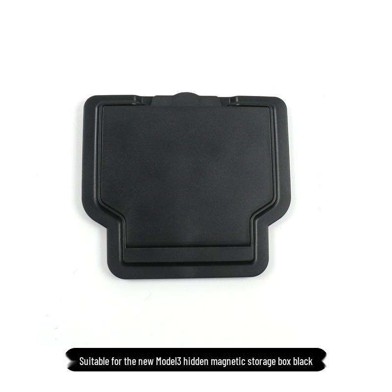 Model 3 Refresh: Concealed Magnetic Storage Box and Hidden Armrest Storage.