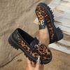 Women's Fashion Leopard Patchwork Slip-on Loafers Chunky Heel Platform Flats 2025 New Moccasins Casual Shoes Plus Size Zapatos