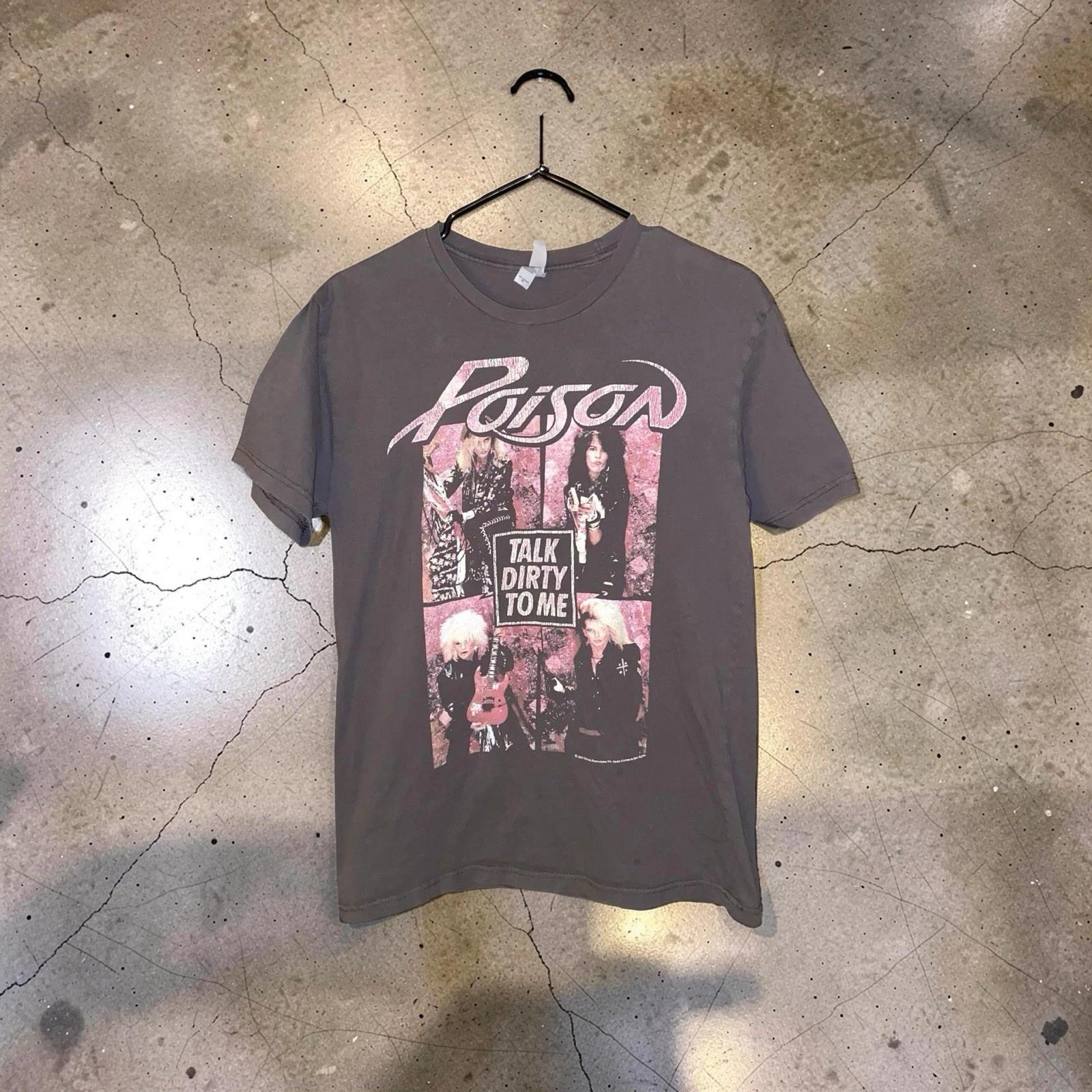 

Poison Talk Dirty To Me T Shirt Mens Medium Black Band Graphic Rock Tee 4XL