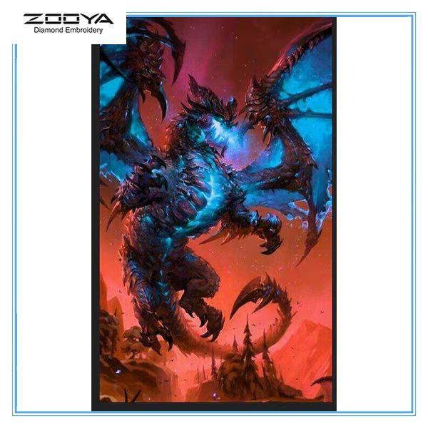 

ZOOYA 3D Алмазная вышивка Картина Вышивка крестом Круглый горный хрусталь Картина Дракон и монстр