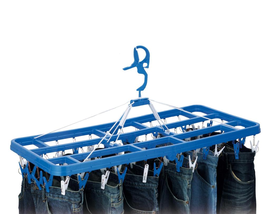 Nishida Pla52 Premium Laundry Drying Rack with Corner 52 Clothespins Dark 87 x x 40 cm x x Large Frame for Drying a Lot at Once Hangers, Included,