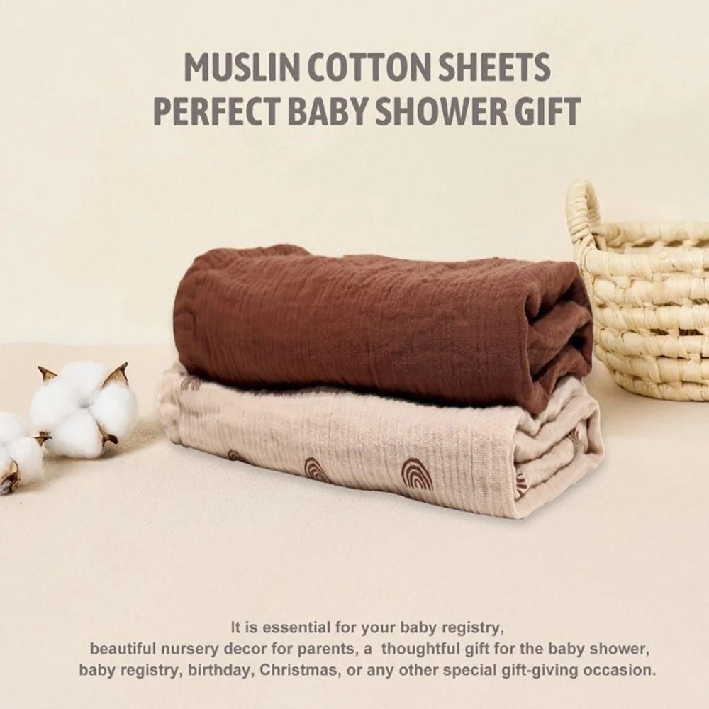 2Pcs/Set Solid Baby Fitted Sheet Printed Cradles Mattress Cover Durable Crib Fitted Sheets